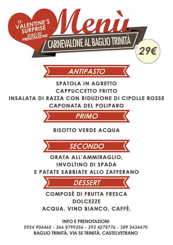 carnevalone trinita menu